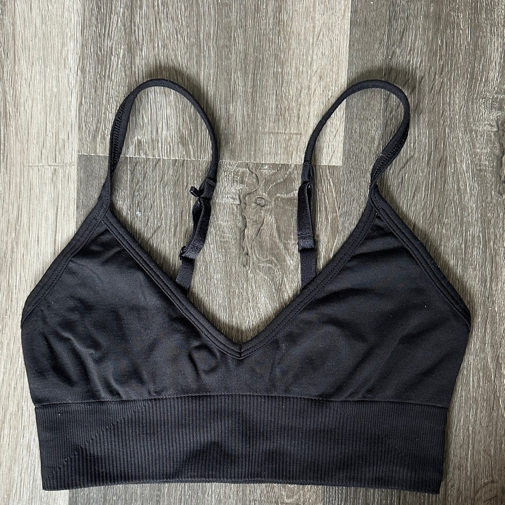 lululemon athletica Black V-Neck Bralette